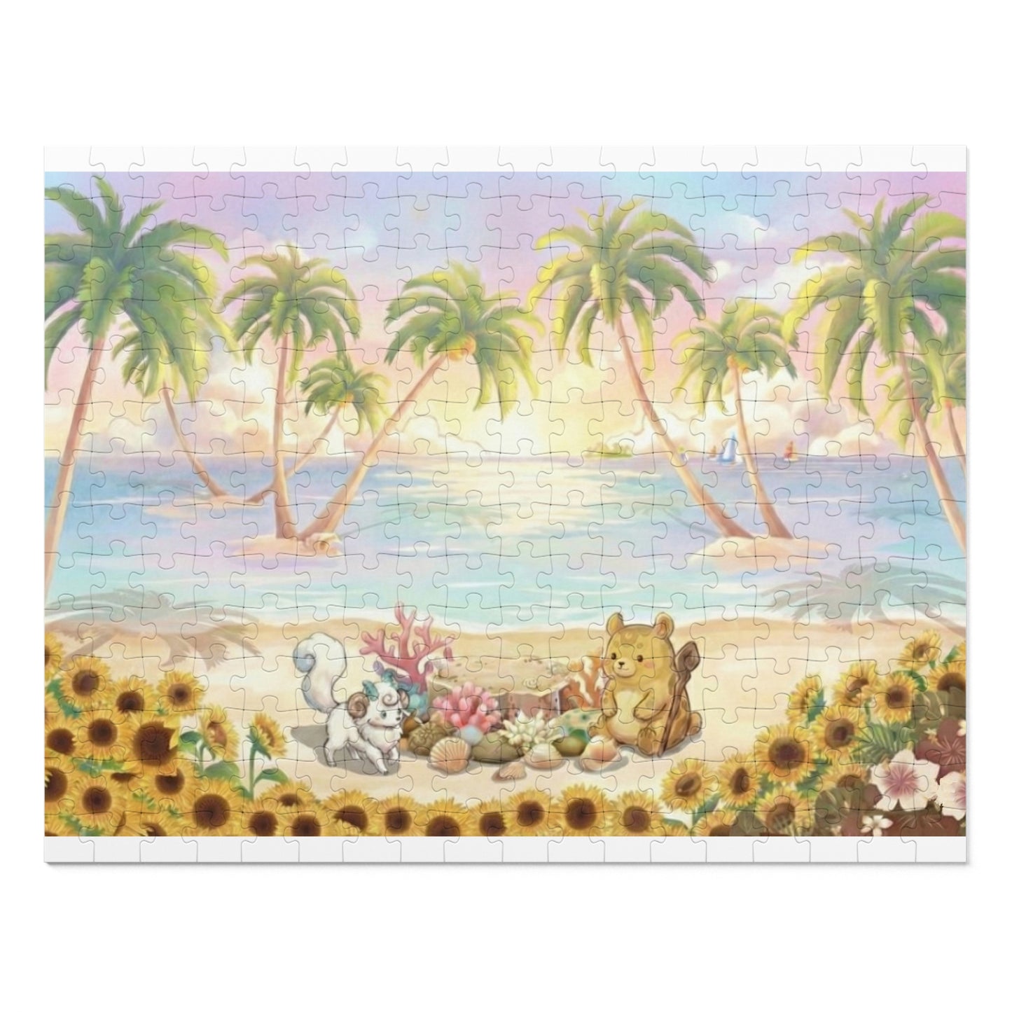 Build a summer beach puzzle stage and display your favorite figures – 252 Pieces (Tin Box)