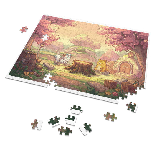 Build a woodland puzzle stage and display your favorite figures – 252 Pieces (Tin Box)