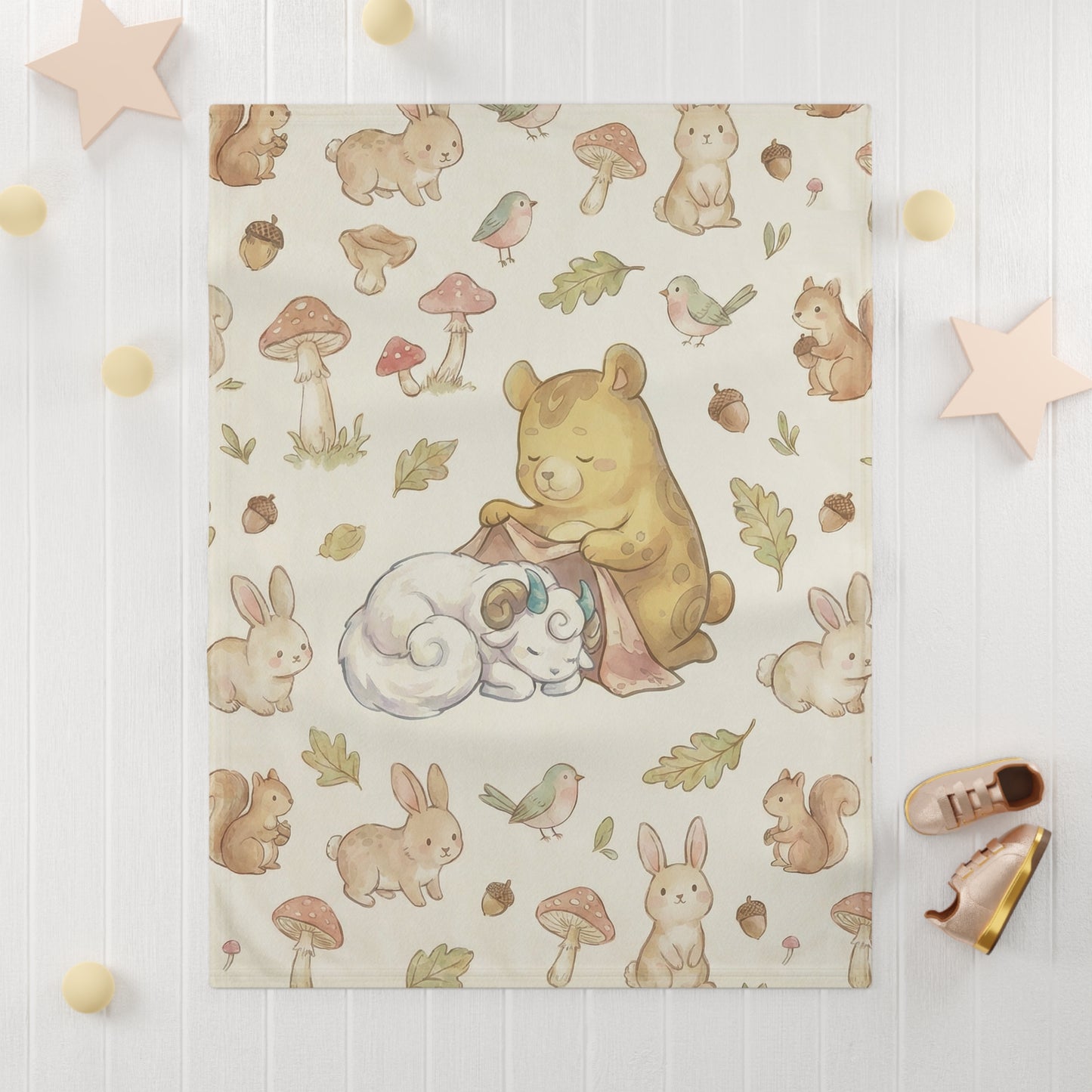 Sylphy & Terra Soft Fleece Baby Blanket— Quiet Pages